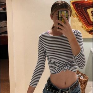 White And Blue Striped T